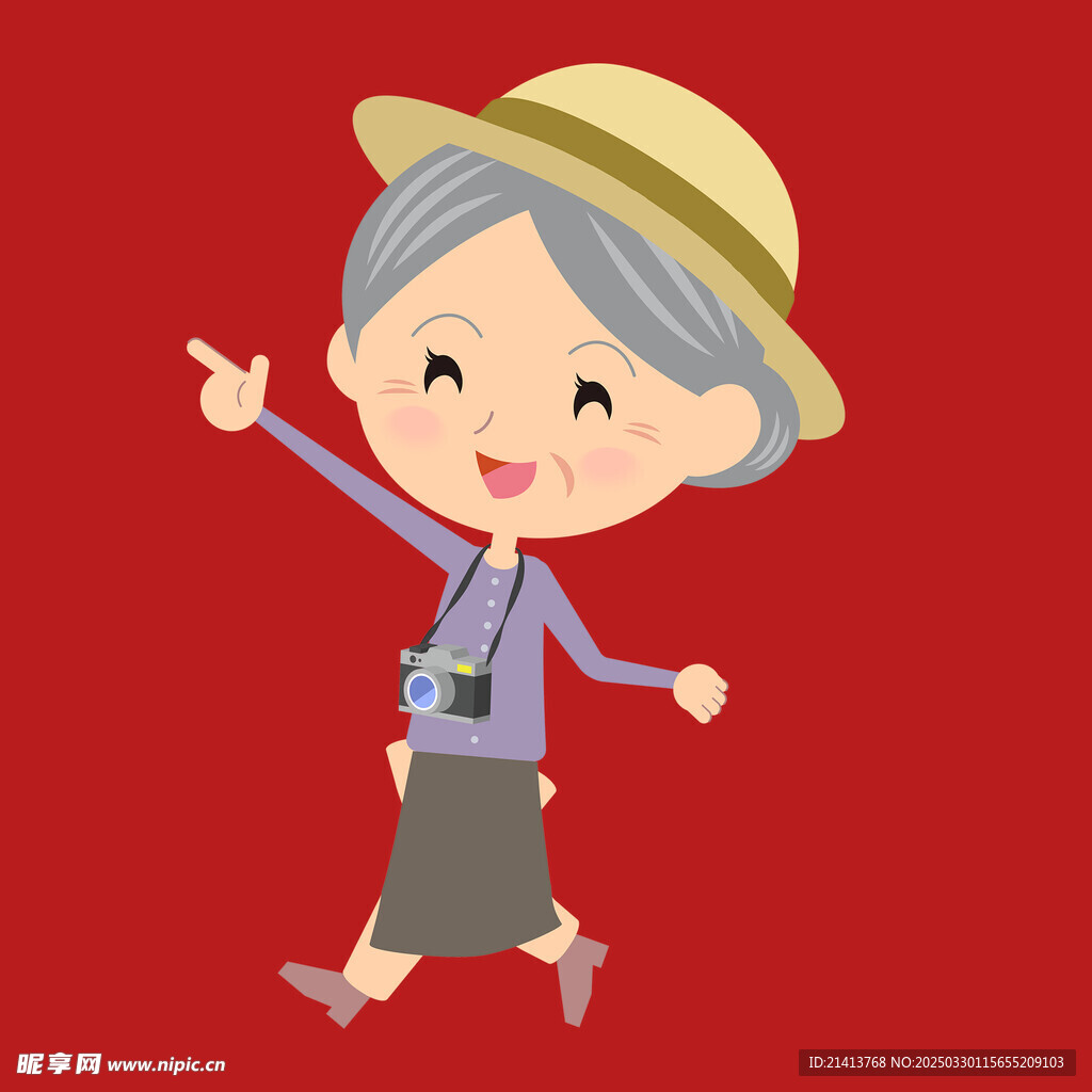 手繪老奶奶