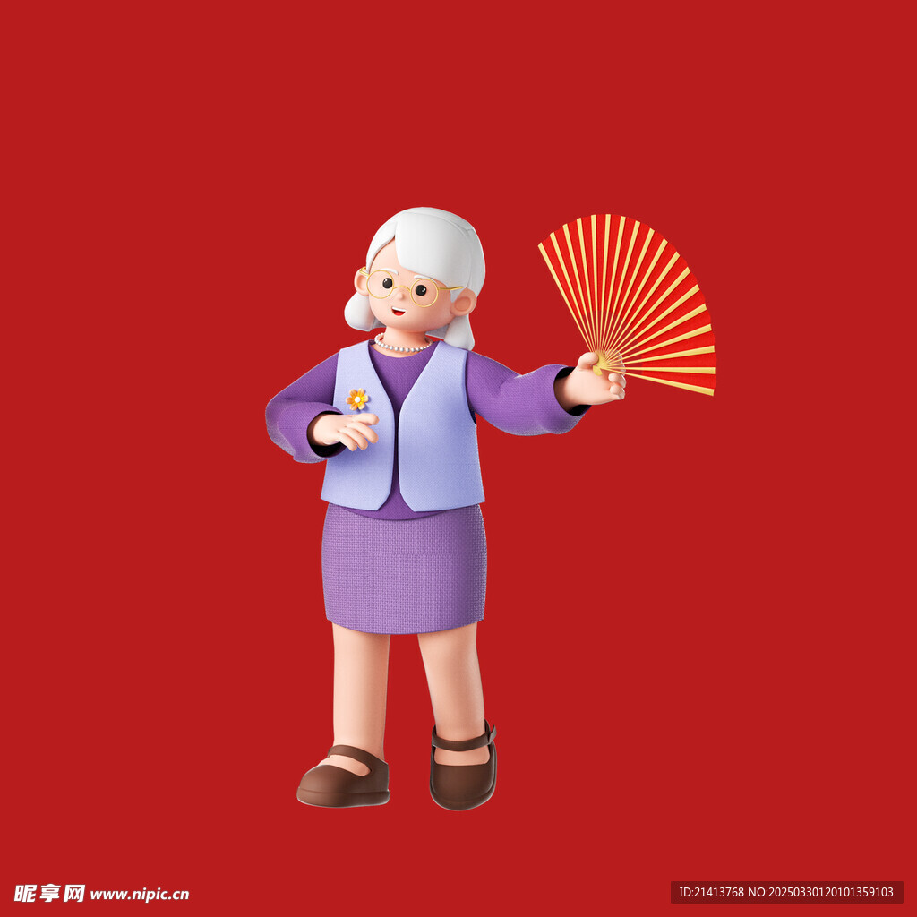 手繪老奶奶