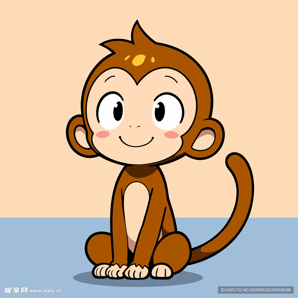 手繪卡通猴子