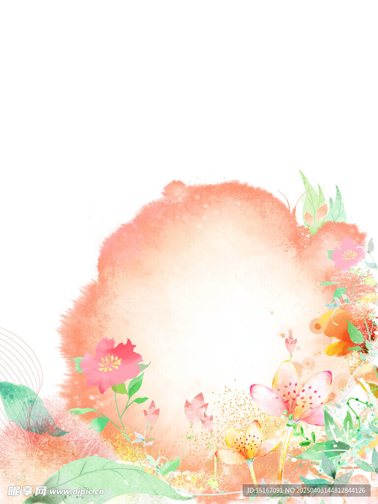抽象卡通花卉背景元素