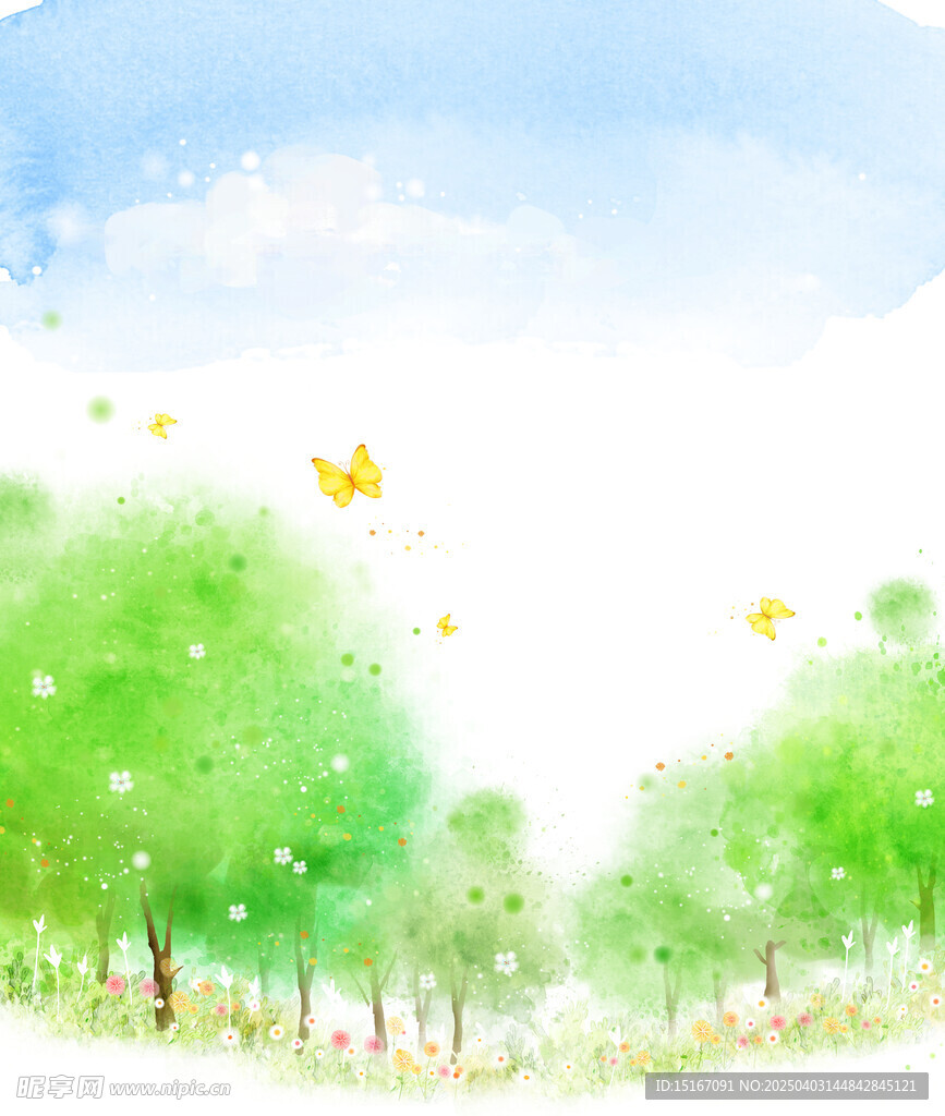 春天手繪插畫元素