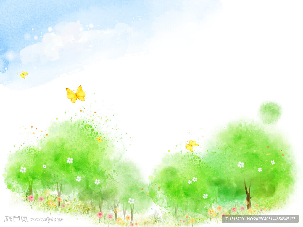 春天手繪插畫元素