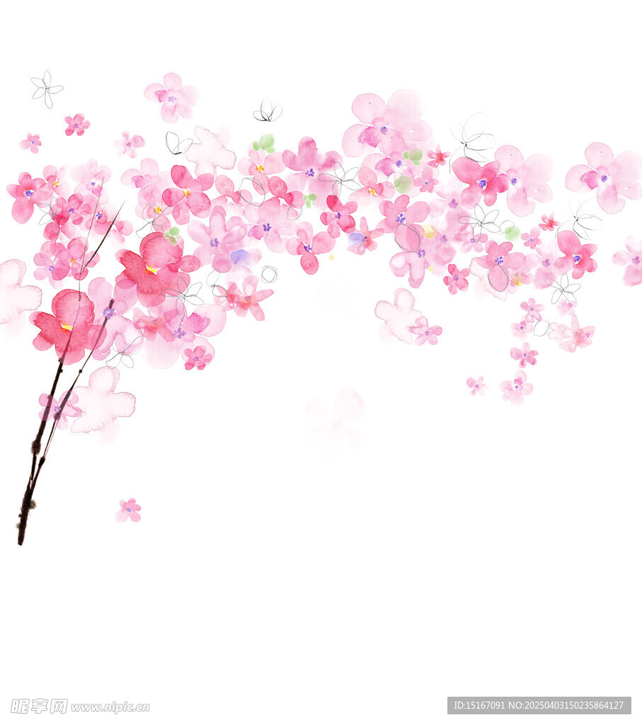 卡通手繪花卉插畫元素