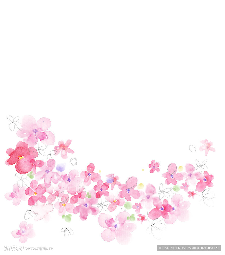 卡通手繪花卉插畫元素