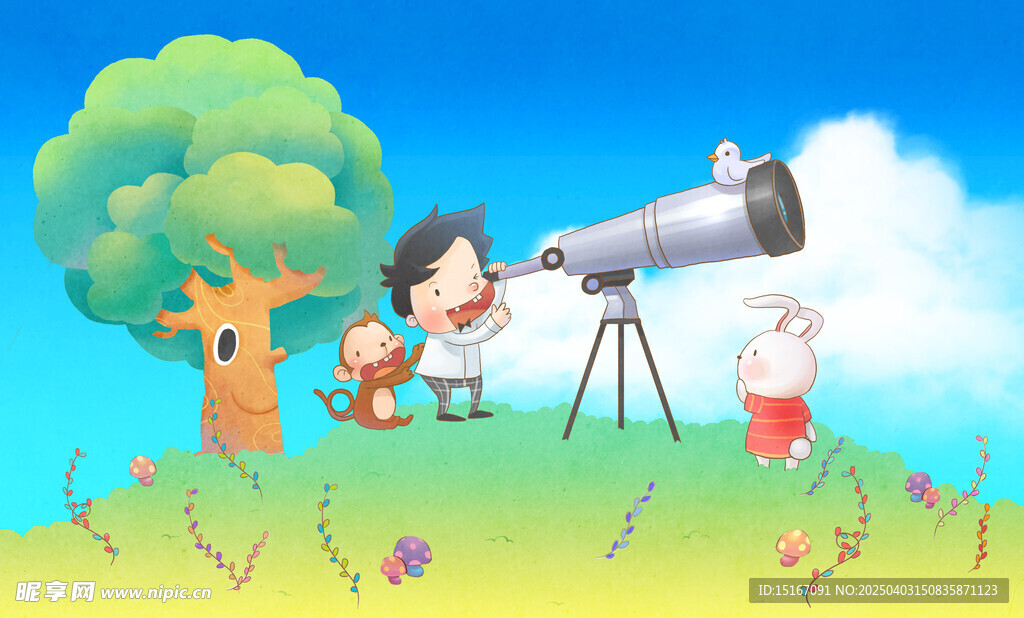 卡通幼兒幻想童話插畫