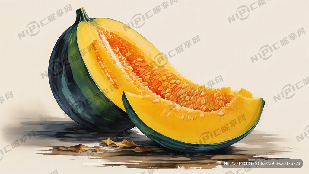 馬連莊甜瓜  香瓜  油畫甜瓜