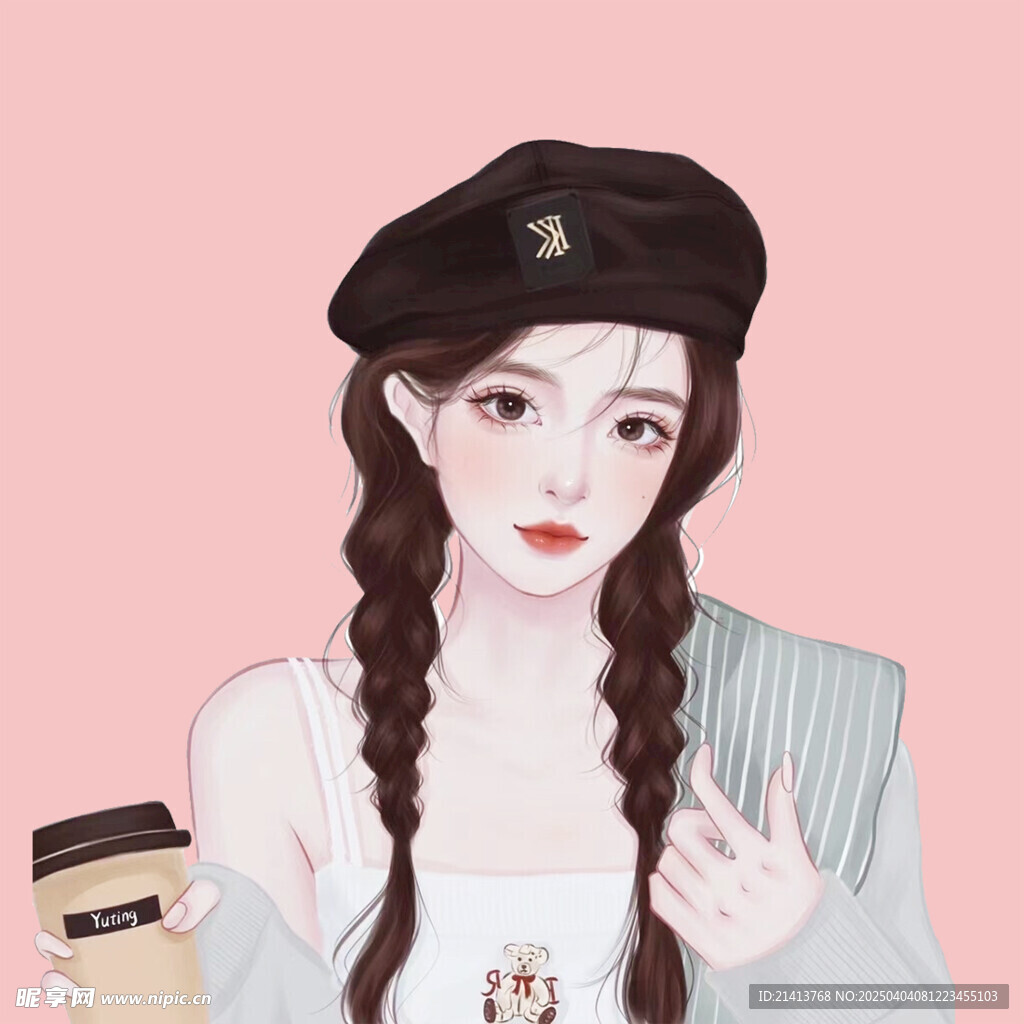 手繪女孩女人