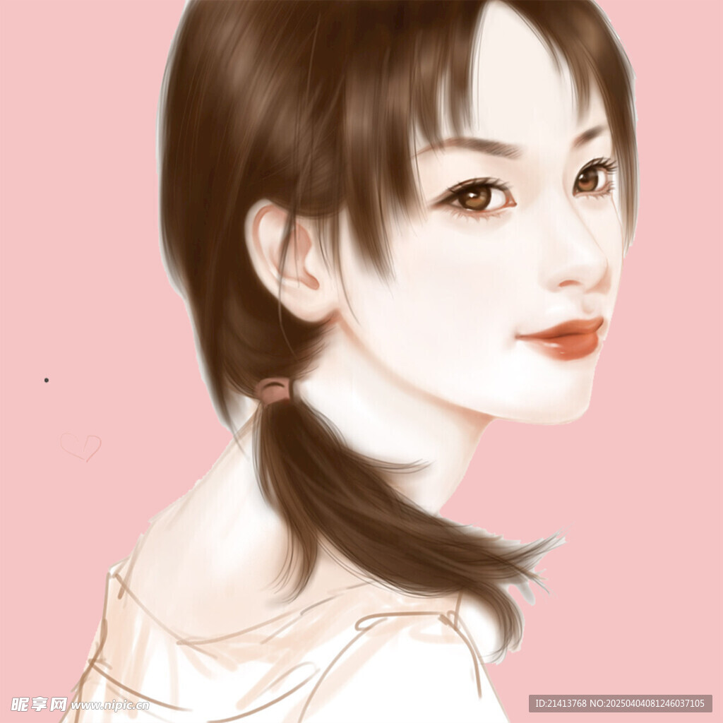手繪女孩女人