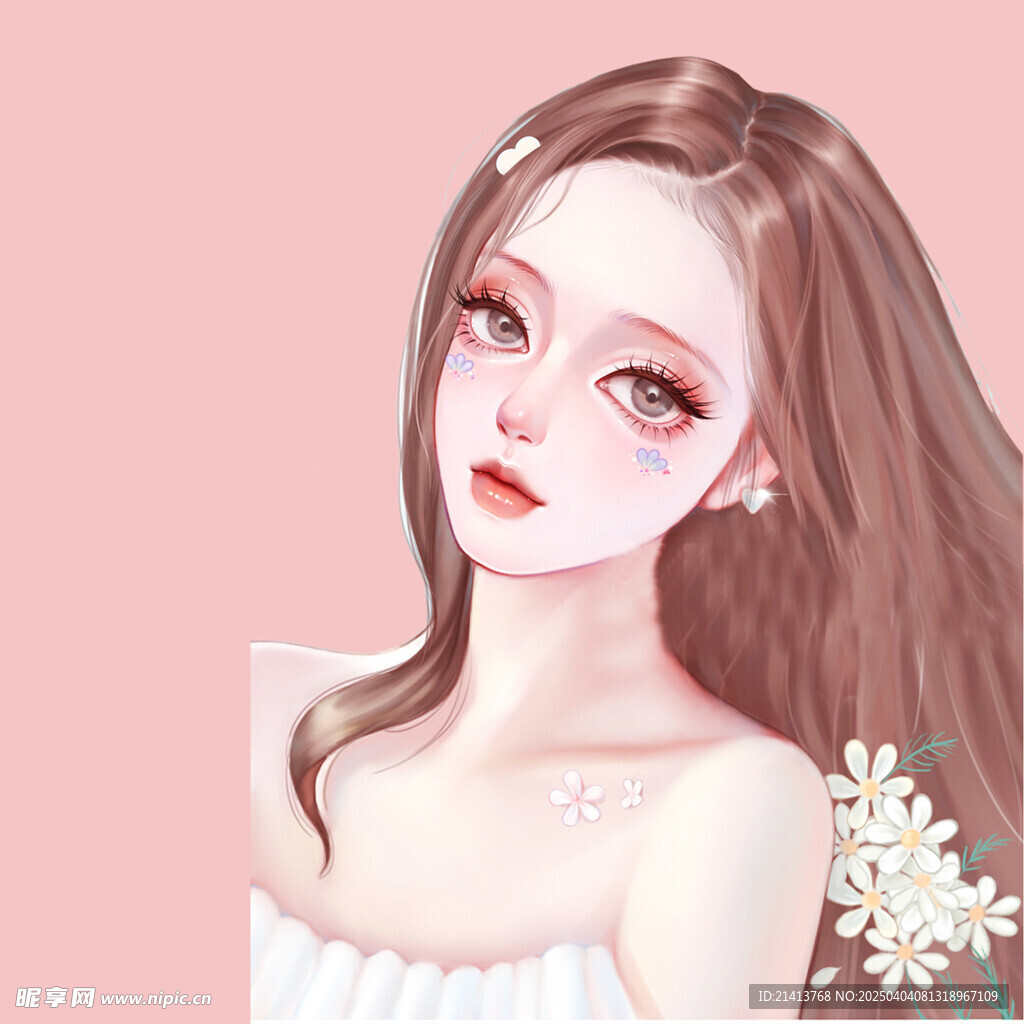 手繪女孩女人