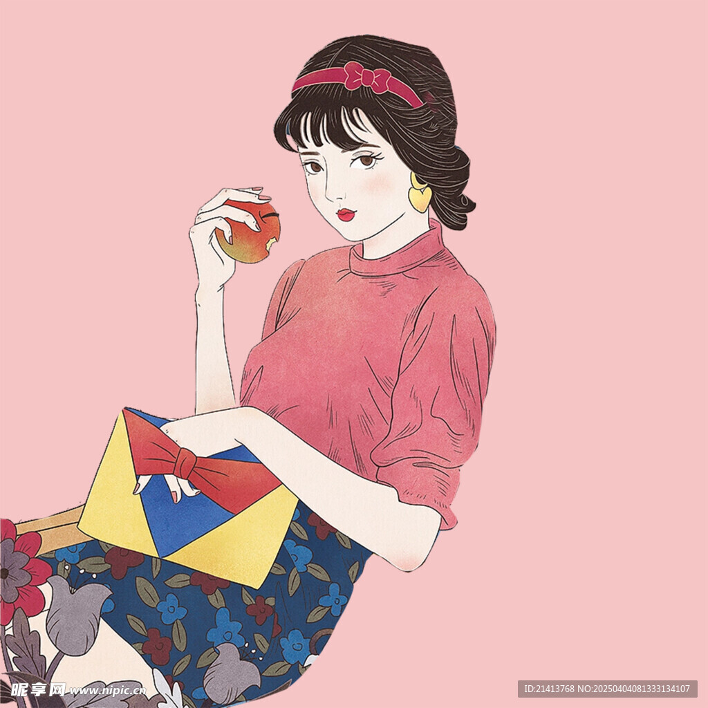 手繪女孩女人