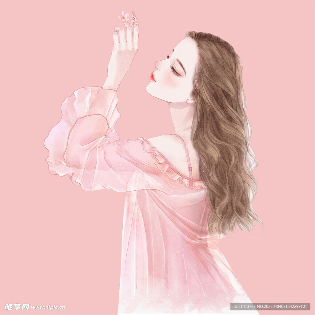 手繪女孩女人