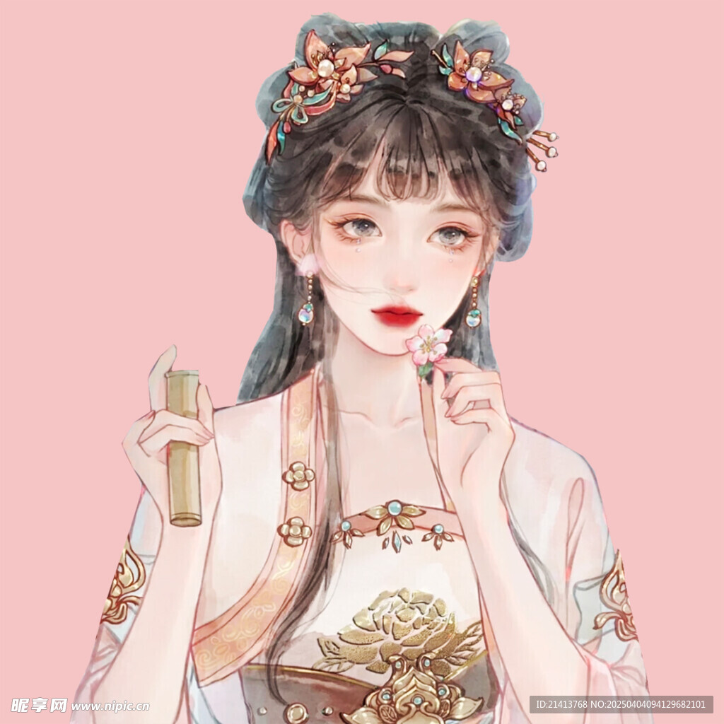 手繪古風(fēng)美女