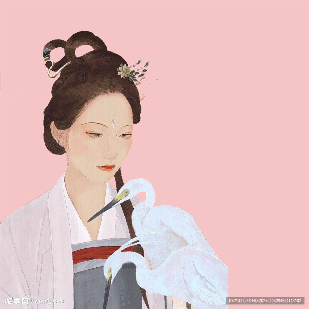 手繪古風(fēng)美女