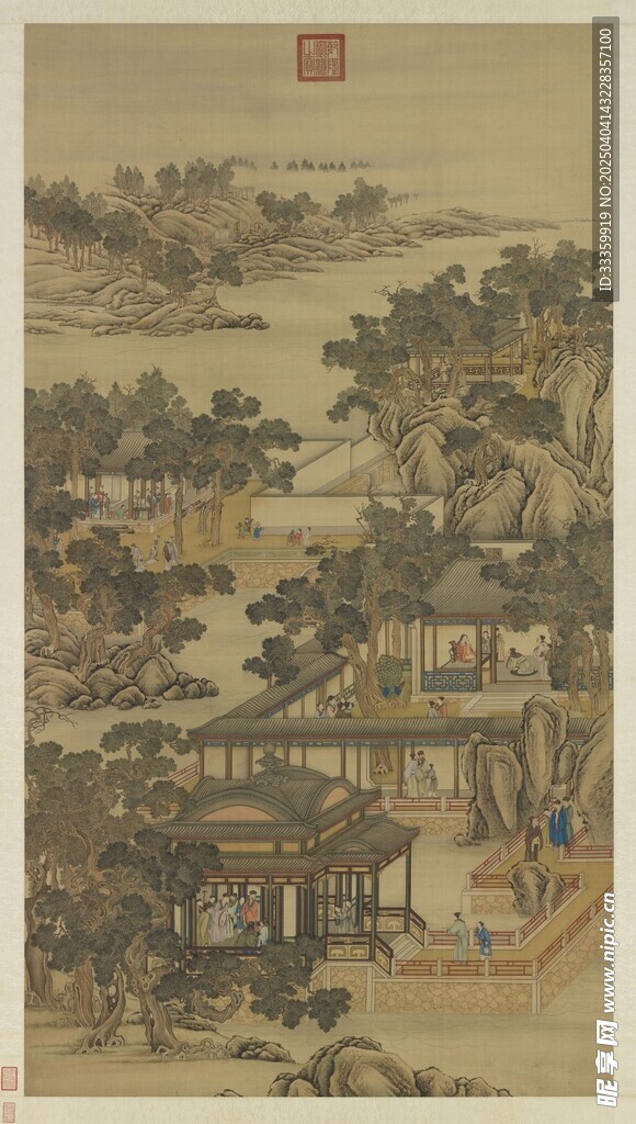 清院本 十二月令圖軸 十一參禪