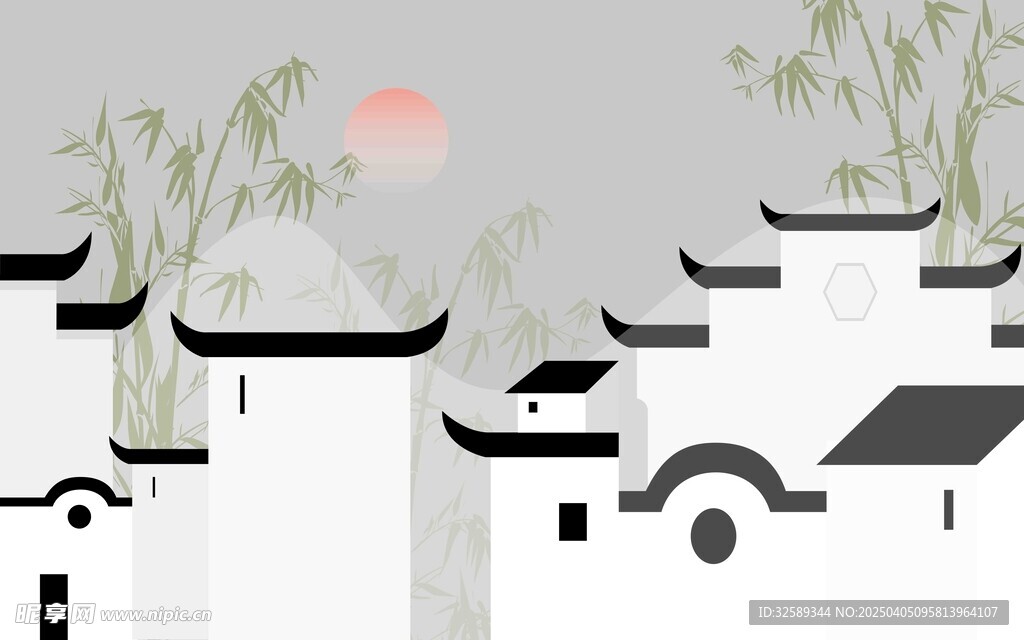 竹子背景墻 