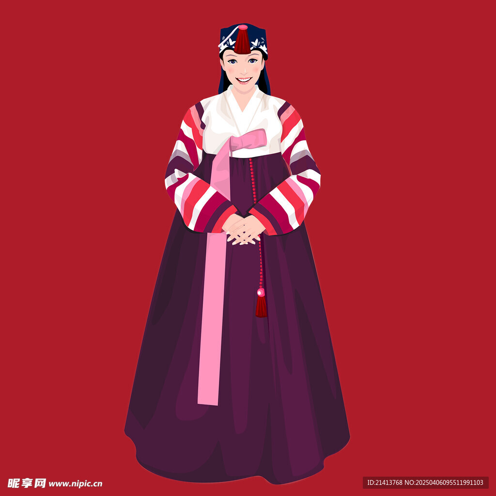 手繪朝鮮女孩 