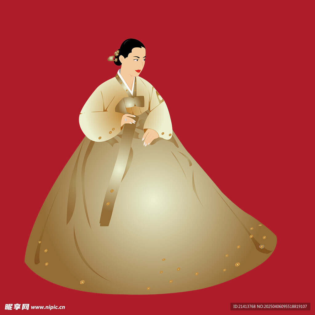 手繪朝鮮女孩 