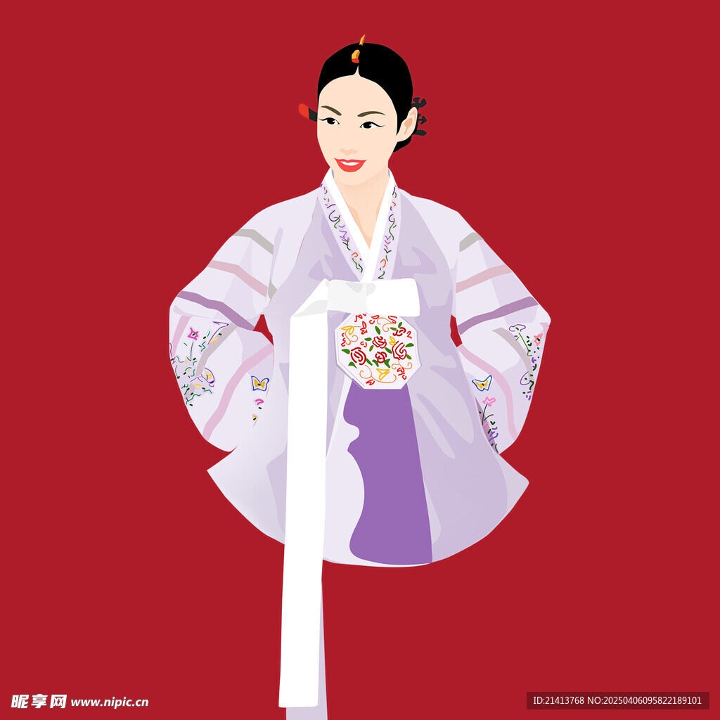 手繪朝鮮女孩 
