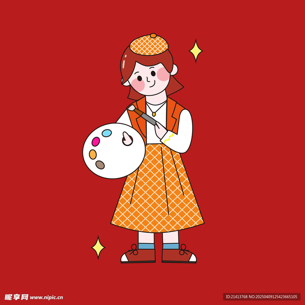 插畫(huà)女孩女人