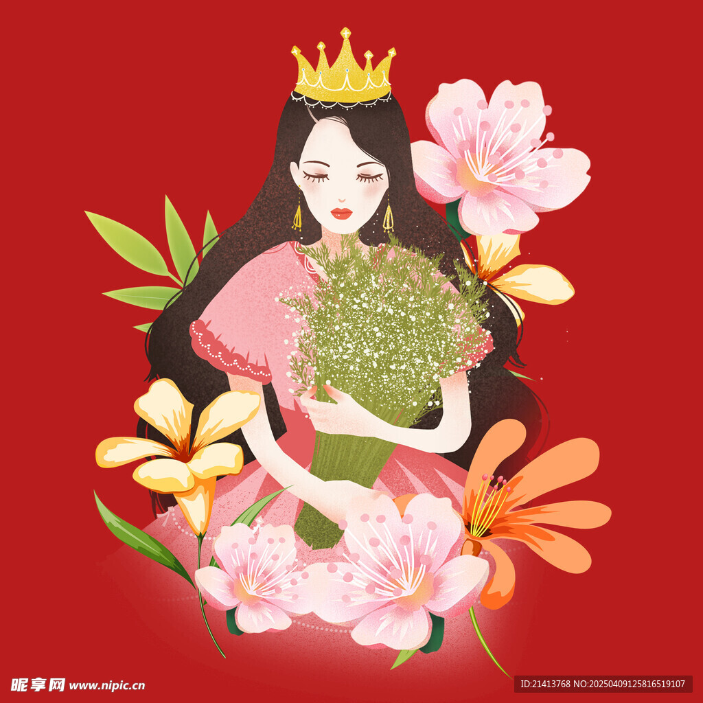 插畫女孩女人