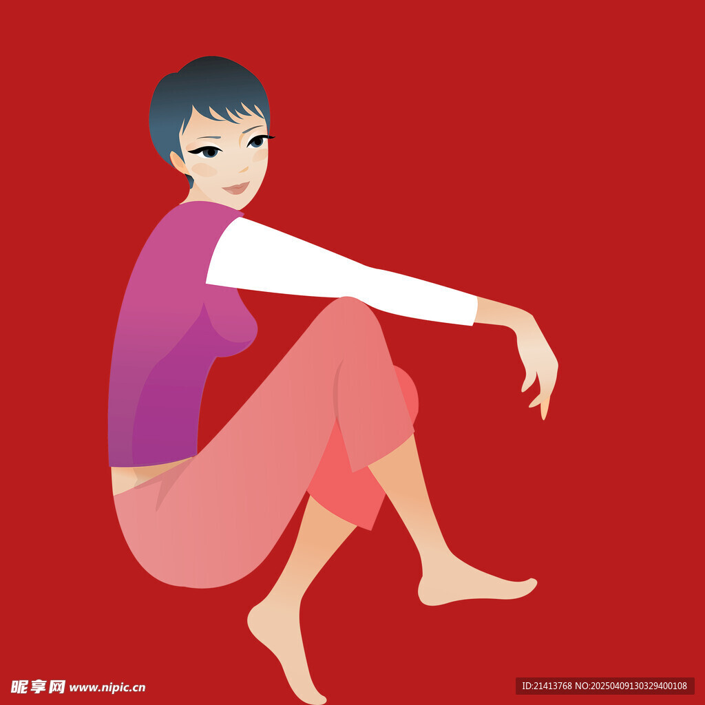 插畫女孩女人