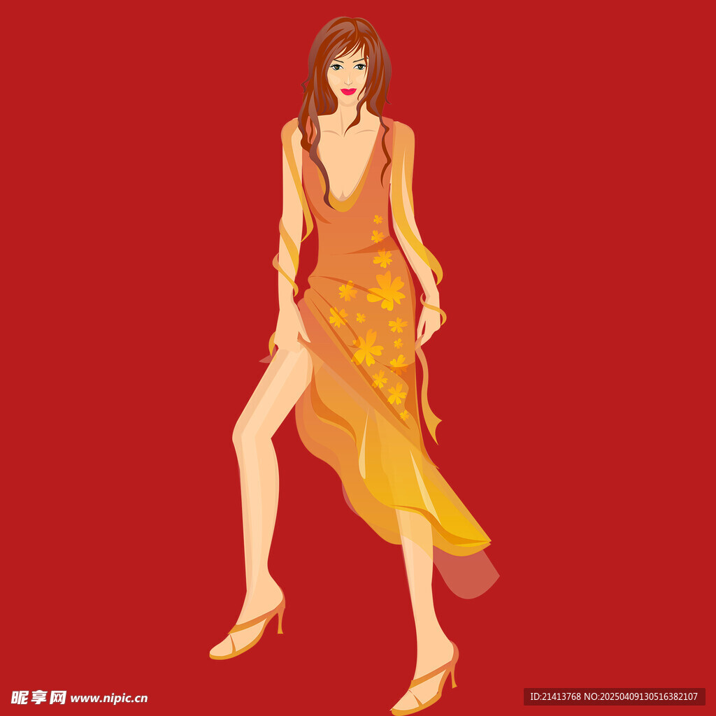 插畫女孩女人