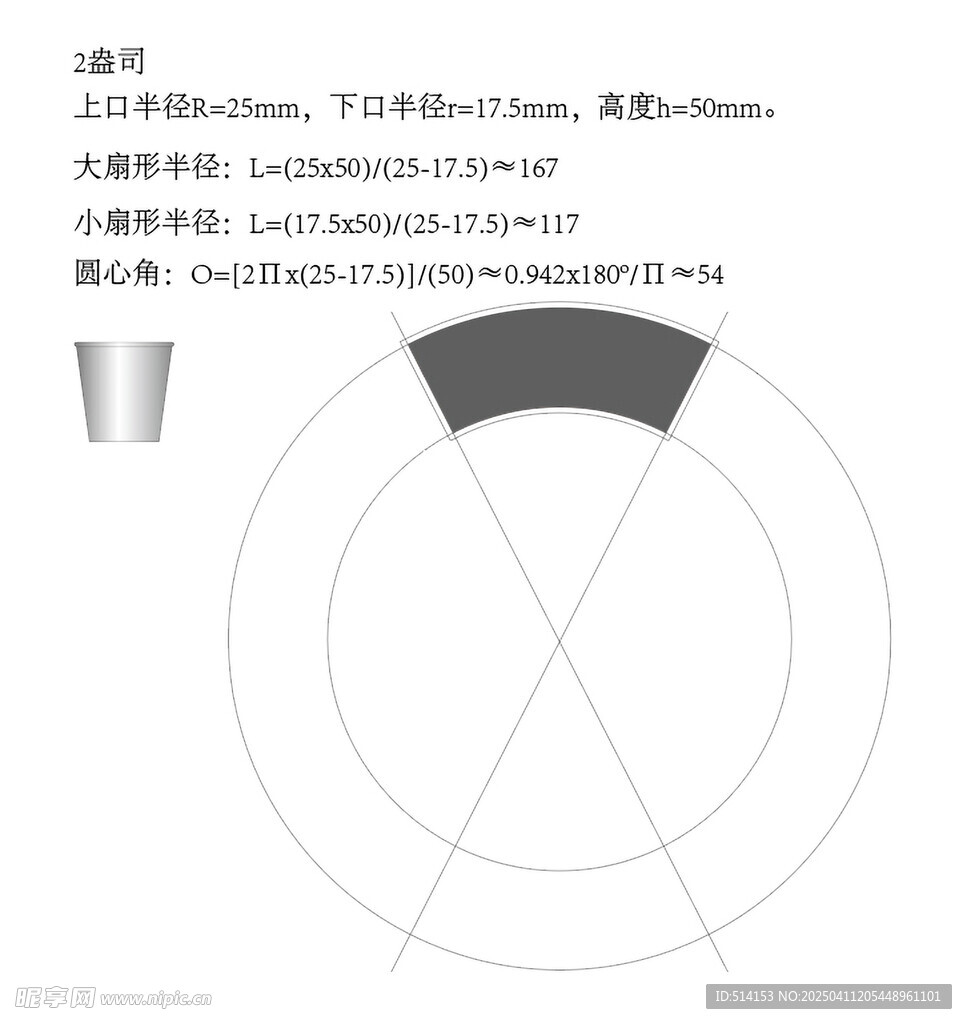 紙杯展開圖
