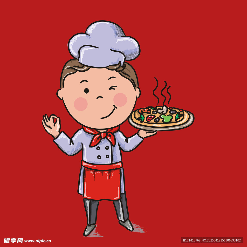手繪卡通廚師