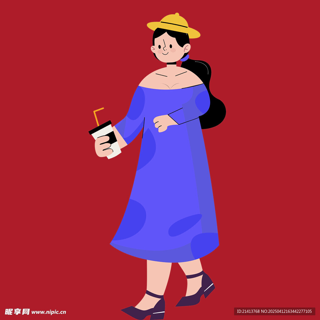 喝咖啡女孩