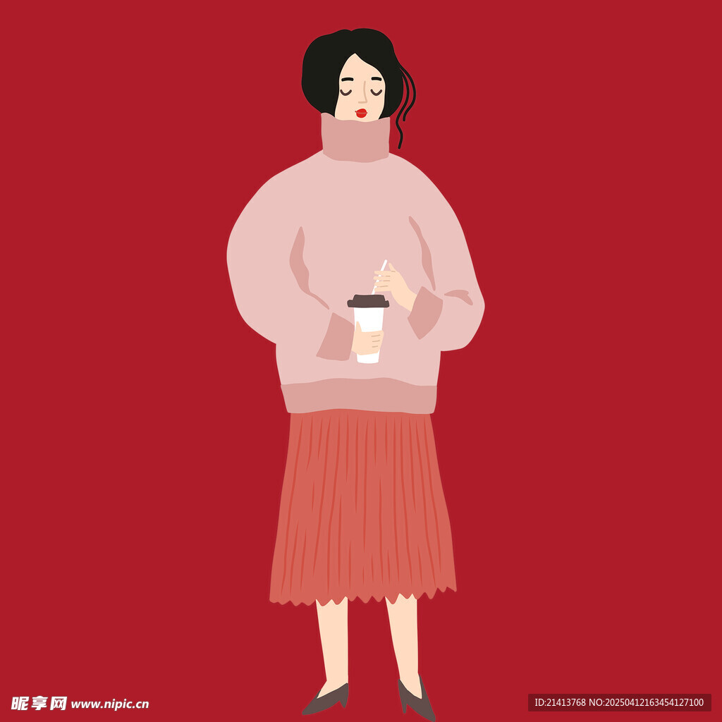 喝咖啡女孩