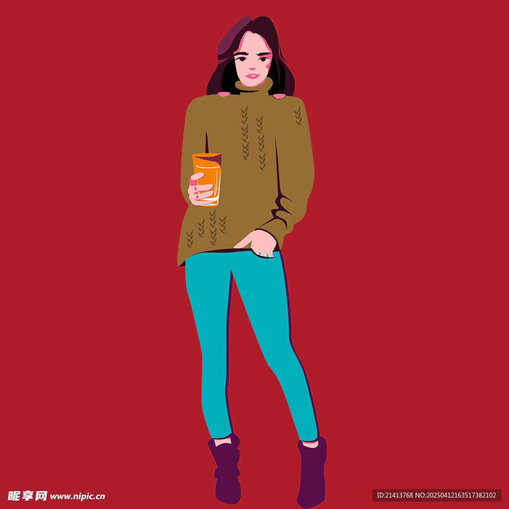 喝咖啡女孩