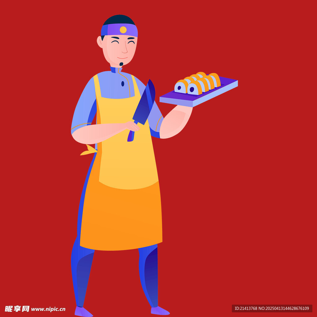 手繪卡通廚師