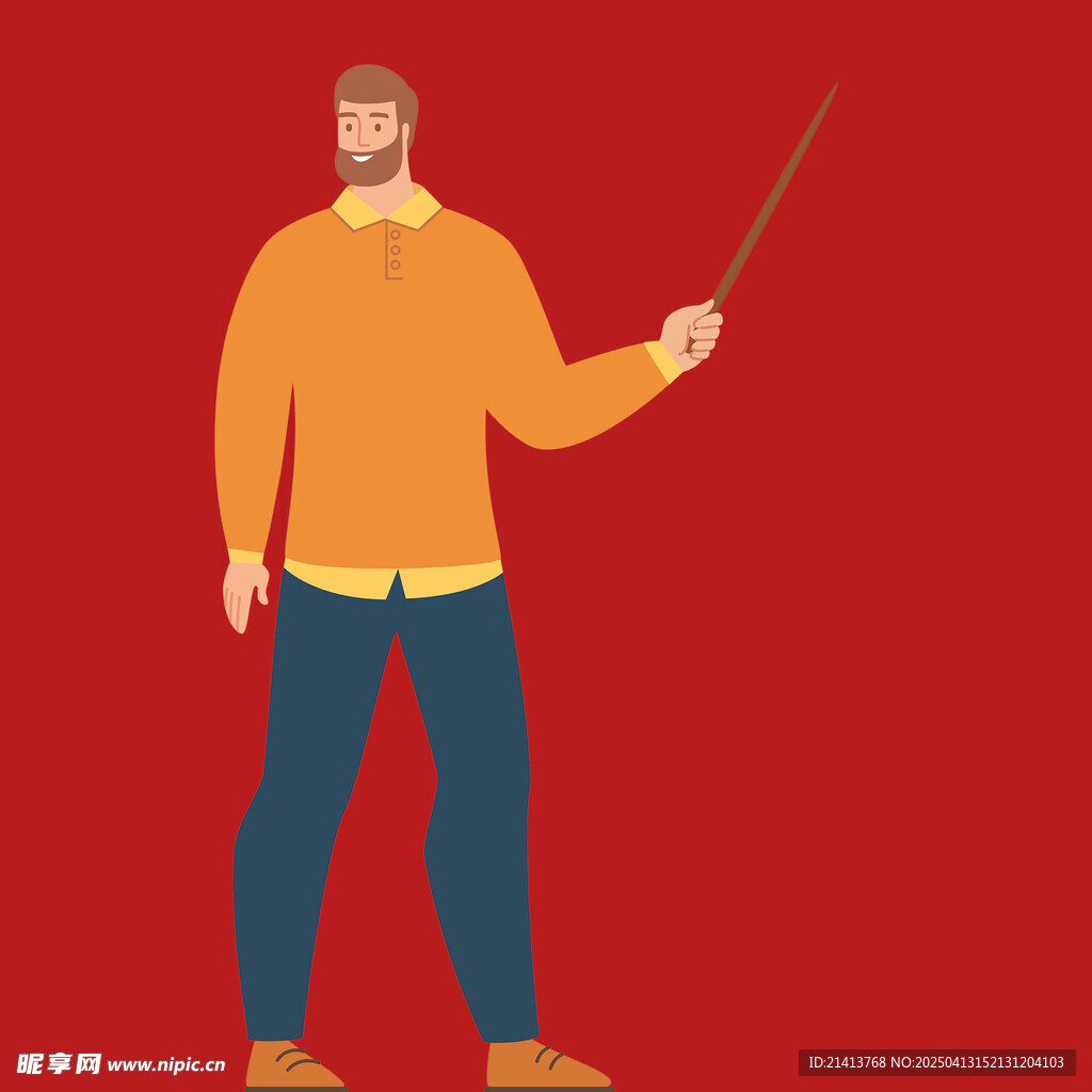 手繪教師人物