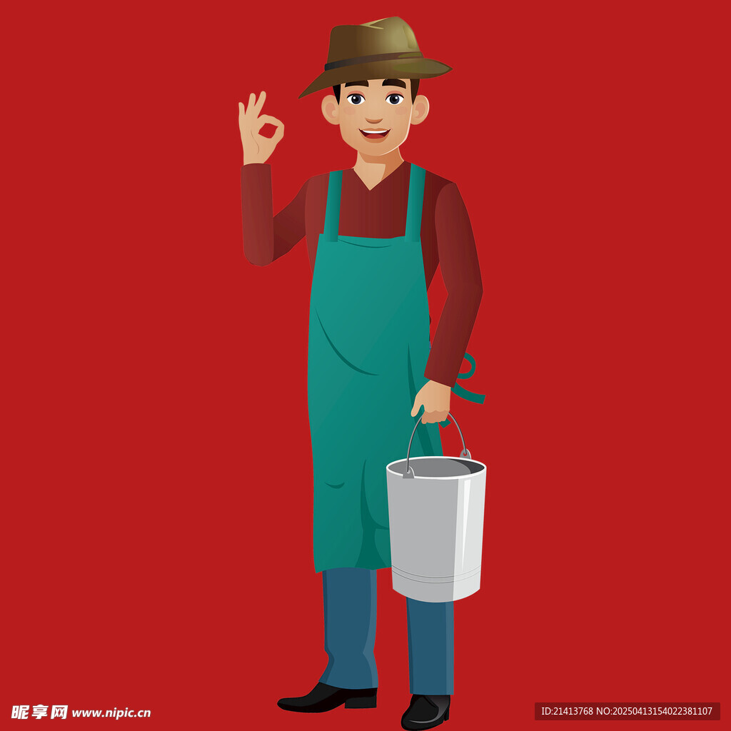手繪卡通農(nóng)民