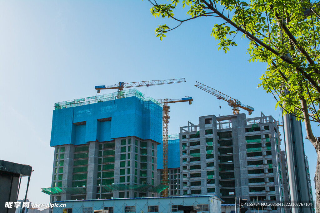 城市在建高樓施工現場
