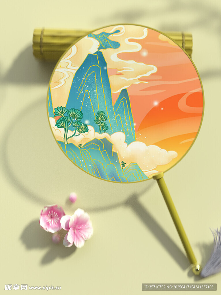 國潮團(tuán)扇樣機(jī)