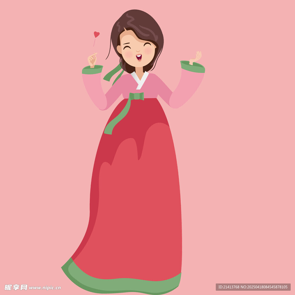 身著傳統韓服的美麗女子