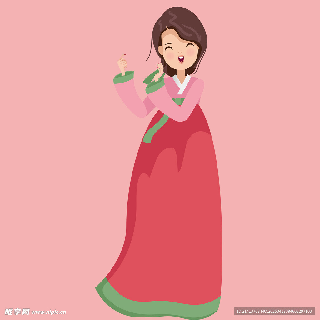 身著韓服的優(yōu)雅女性