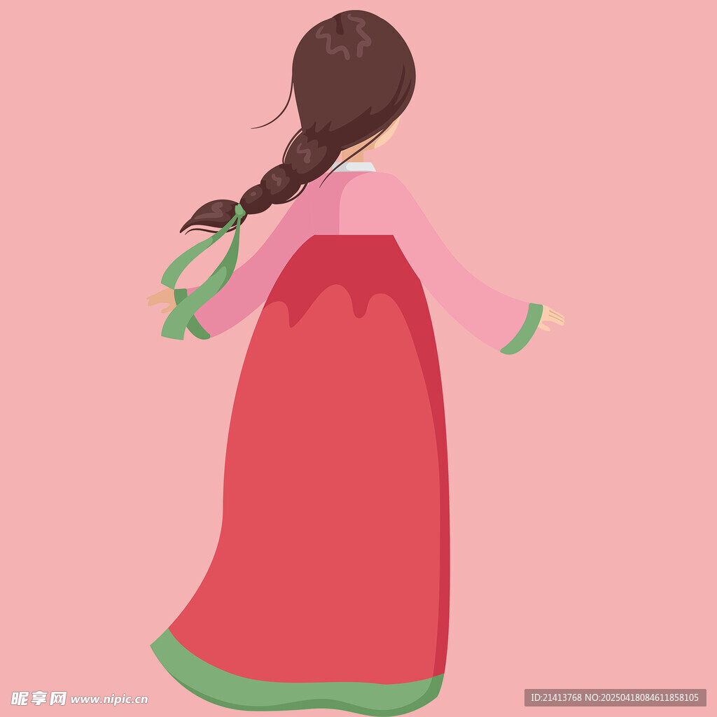 手繪朝鮮女孩