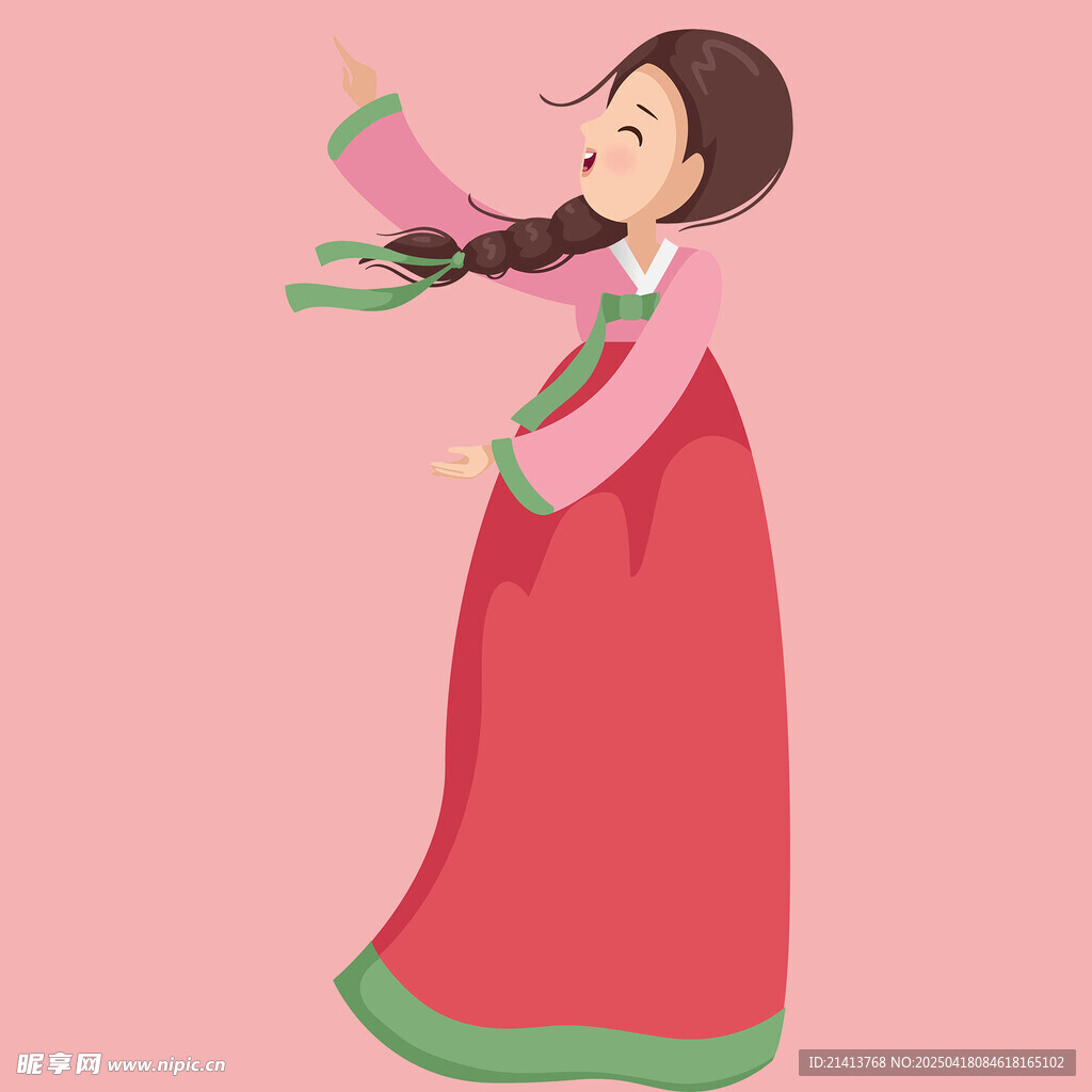 身著韓服的優(yōu)雅女子