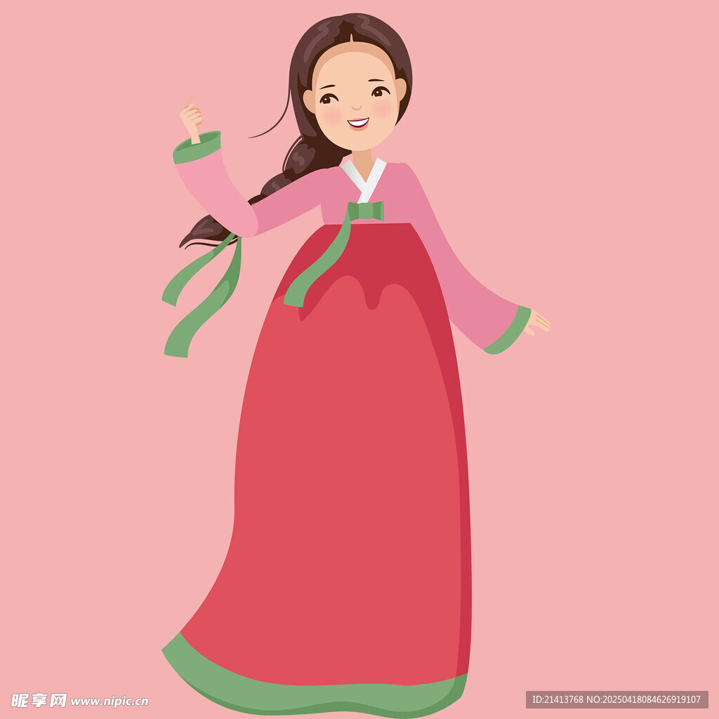 身著韓服的優(yōu)雅女子