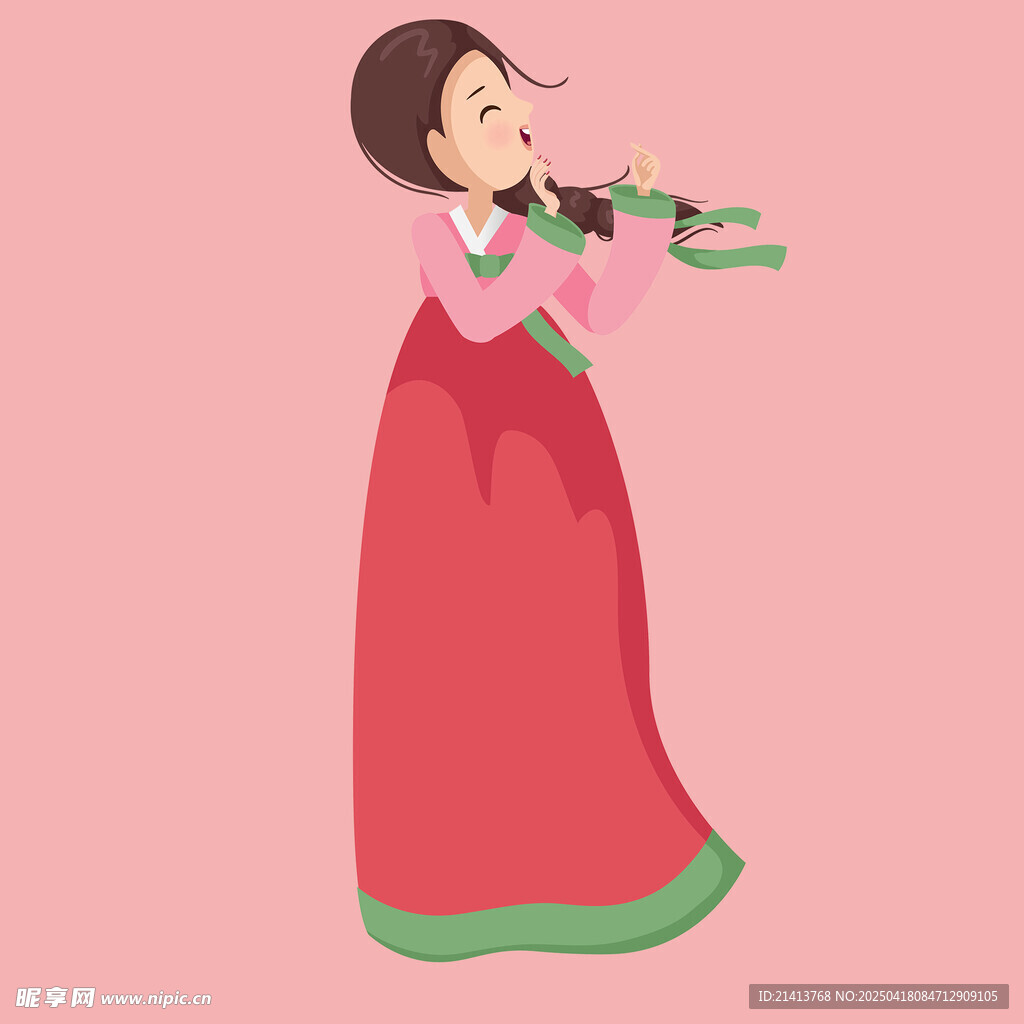 手繪朝鮮女孩