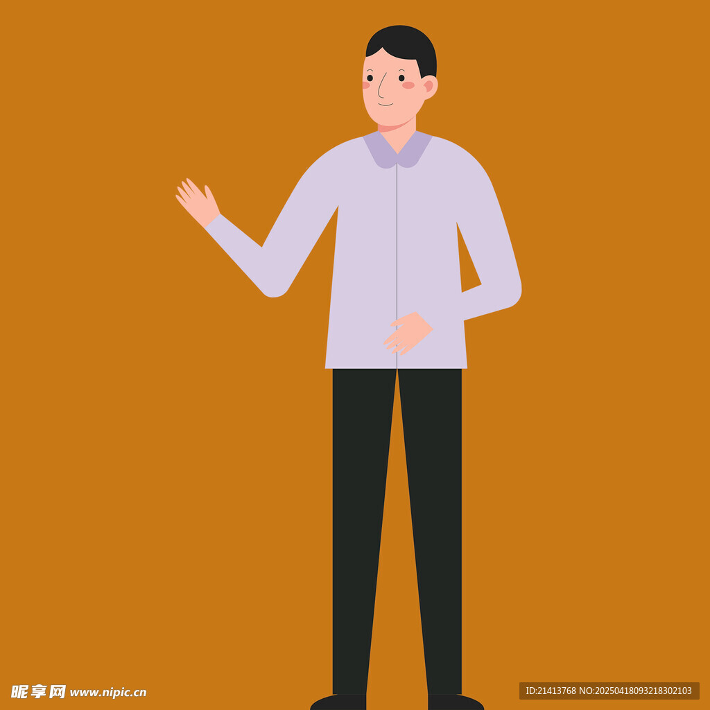 站立男子做手勢(shì)示意
