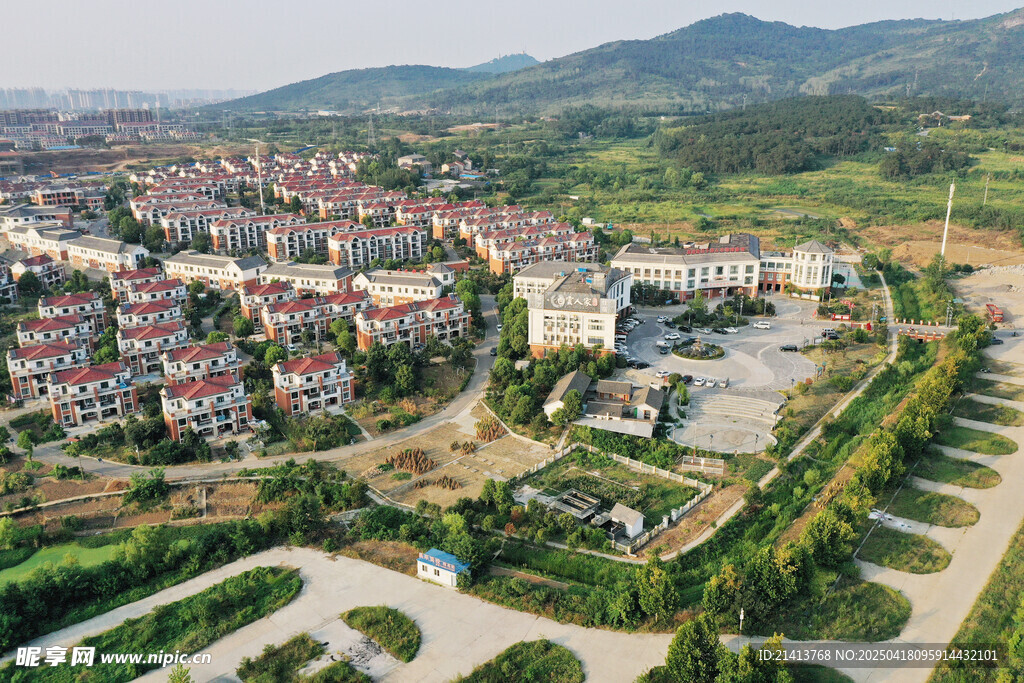 俯瞰美麗的城郊住宅區