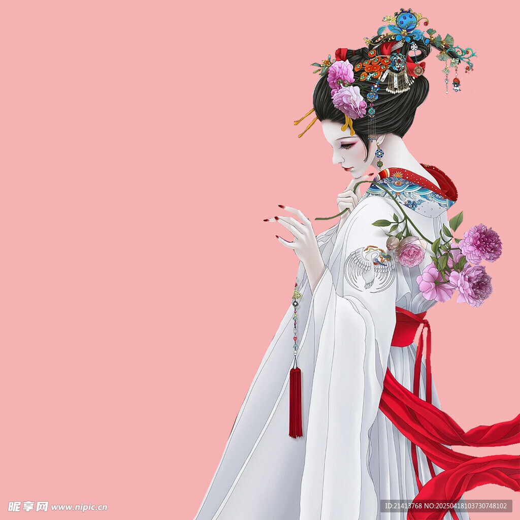 古典戲曲風女子優(yōu)雅扮相