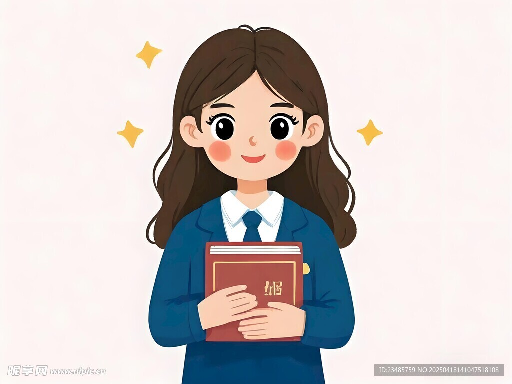 卡通少女女學(xué)生校服