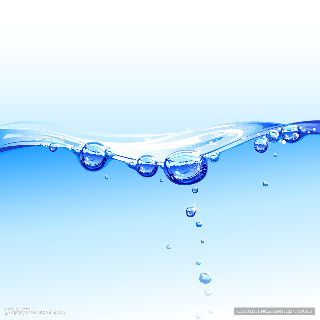 藍色水波與氣泡畫面