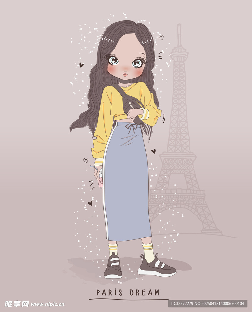 時尚女孩插畫