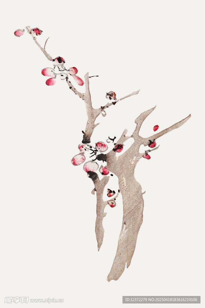 水墨梅花枝