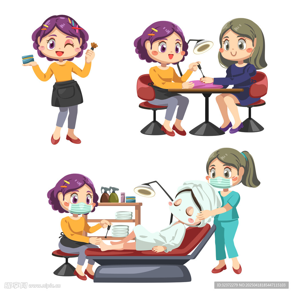 牙科治療場景插畫